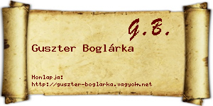 Guszter Boglárka névjegykártya